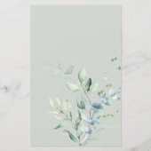 Rustiek Eucalyptus Script bruiloft menu (Achterkant)