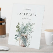 Rustiek eucalyptus Vrijgezellenfeest welkom Reclamebord Met Voetstuk (Insitu)