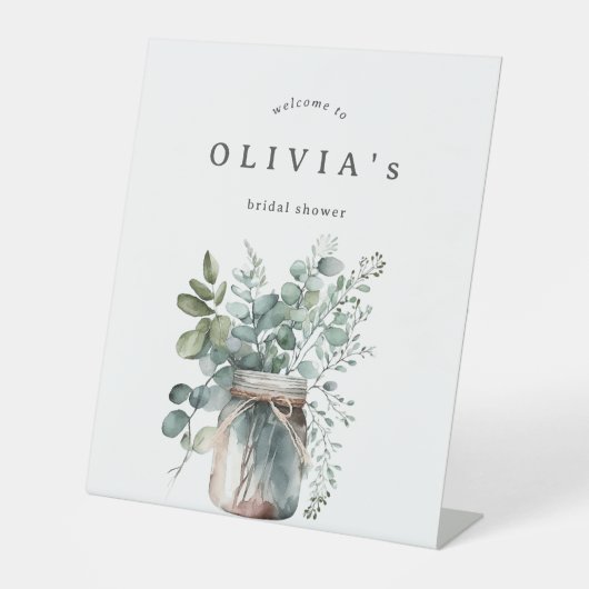 Rustiek eucalyptus Vrijgezellenfeest welkom Reclamebord Met Voetstuk (Voorkant)