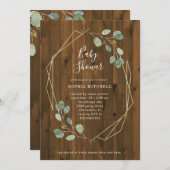 rustiek eucalyptusgroen | geometrisch Baby shower Kaart (Voorkant / Achterkant)