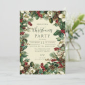 Rustiek Evergreen Berry kerstfeest Kaart (Staand voorkant)