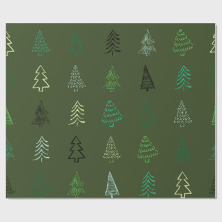 "Rustiek Evergreen Christmas Wrapping Paper" Cadeaupapier