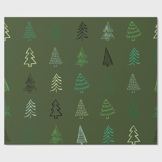 "Rustiek Evergreen Christmas Wrapping Paper" Cadeaupapier (Vlak)