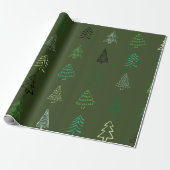 "Rustiek Evergreen Christmas Wrapping Paper" Cadeaupapier (Uitgerold)