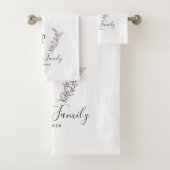 Rustiek familie monogram en naam gepersonaliseerd bad handdoek (Insitu)