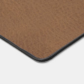 Rustiek Faux Bruin Leder Custom Monogram Bureaumat (Hoek)