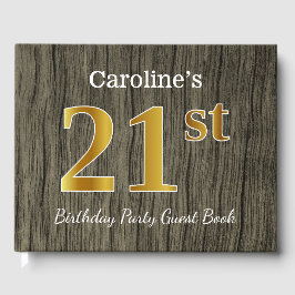 Rustiek, Faux Gold 21ste verjaardagsfeestje; aange Gastenboek