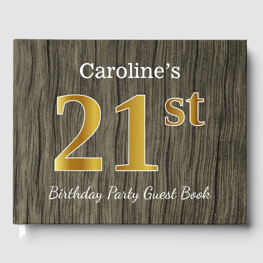 Rustiek, Faux Gold 21ste verjaardagsfeestje; aange Gastenboek (Voorkant)