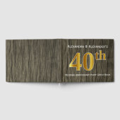 Rustiek, Faux Gold 40e bruiloft Jubileum Party Gastenboek (Volledig)