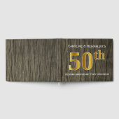 Rustiek, Faux Gold 50e bruiloft Jubileum Party Gastenboek (Volledig)