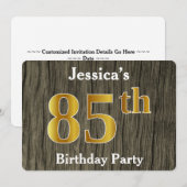 Rustiek, Faux Gold 85e verjaardagsfeestje; aangepa Kaart (Voorkant / Achterkant)