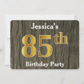 Rustiek, Faux Gold 85e verjaardagsfeestje; aangepa Kaart (Voorkant)
