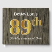 Rustiek, Faux Gold 89e verjaardagsfeest; aangepast Gastenboek (Voorkant)