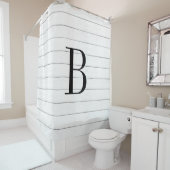 Rustiek Faux Hout Schip Monogram | Boerderij Douchegordijn (In situ)