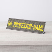 Rustiek, Faux hout uiterlijk patroon + aangepaste  Bureau Naambordje (Voorkant)