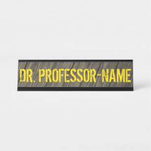 Rustiek, Faux hout uiterlijk patroon + aangepaste  Bureau Naambordje