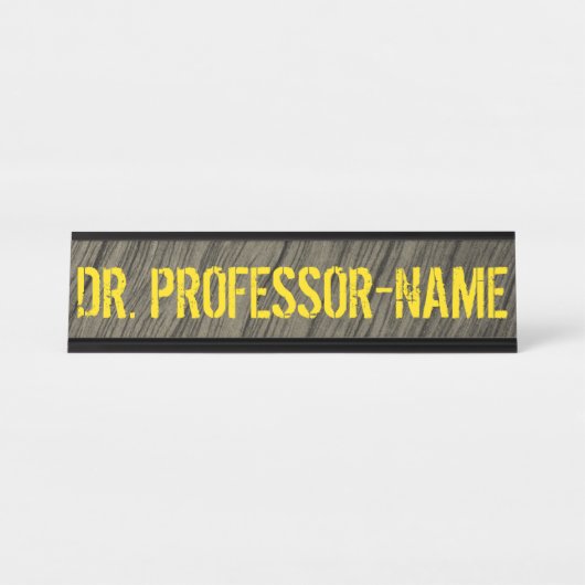 Rustiek, Faux hout uiterlijk patroon + aangepaste  Bureau Naambordje (Voorkant)