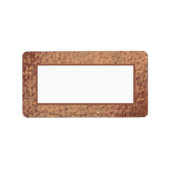 Rustiek Faux Roest bruin leer Etiket (Voorkant)