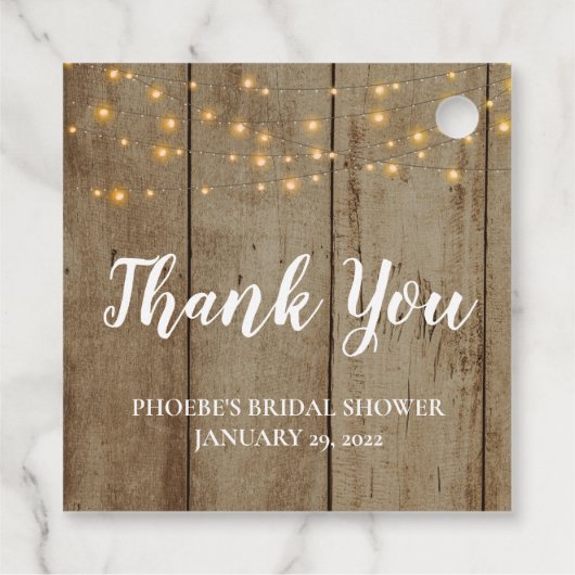 Rustiek Faux Wood Country Vrijgezellenfeest Bedankjes Labels (Achterkant)