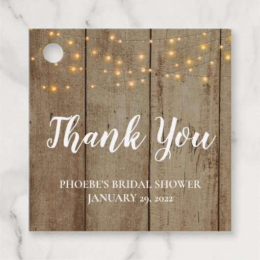 Rustiek Faux Wood Country Vrijgezellenfeest Bedankjes Labels (Voorkant)