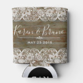 Rustiek Faux Wood & Elegant Wit  Kant Blikjeskoeler (Achterkant)