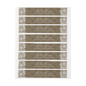 Rustiek Faux Wood & Wit  Kant Omwikkelbaar Adreslabel (Vel)