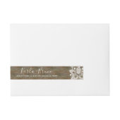 Rustiek Faux Wood & Wit  Kant Omwikkelbaar Adreslabel (Voorkant)