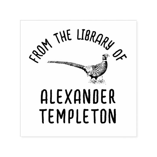 Rustiek fazant spel vogel bibliotheek boek naam  zelfinktende stempel (Design)