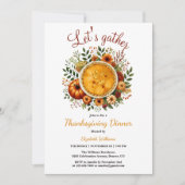 Rustiek Feest Laten we Thanksgiving Diner Verzamel Kaart (Voorkant)