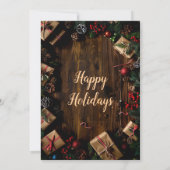 Rustiek feestelijk kerstfeest kaart (Achterkant)