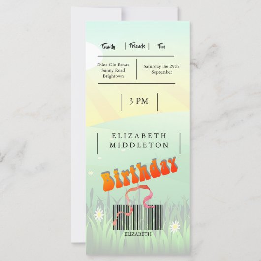 Rustiek Festival Moderne Verjaardag (Achterkant)