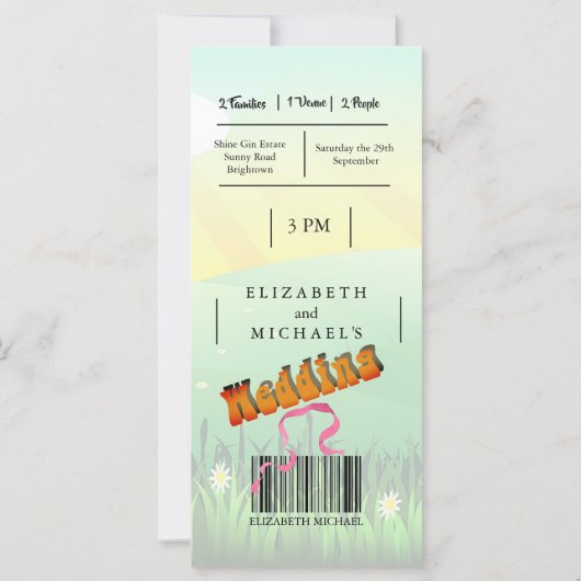 Rustiek Festival Wedfest Moderne bruiloft uitnodig (Achterkant)