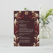 Rustiek Fiesta Bloemen Roos Spaans Bruiloft Informatiekaartje (Staand voorkant)