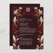 Rustiek Fiesta Bloemen Roos Spaans Bruiloft Informatiekaartje (Voorkant / Achterkant)