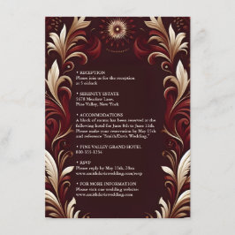 Rustiek Fiesta Bloemen Roos Spaans Bruiloft Informatiekaartje