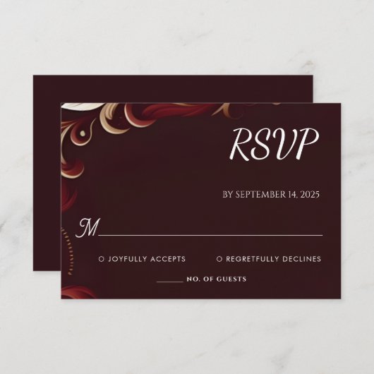 Rustiek Fiesta Bloemen Roos Spaans Bruiloft RSVP Kaartje (Voorkant / Achterkant)