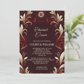 Rustiek Fiesta Bloemen Roos Spaans Repetitie Diner Kaart (Staand voorkant)