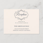 Rustiek filigraan, bruiloft receptie informatiekaartje (Voorkant)