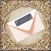 Rustiek filigraan, bruiloft retour adres etiket