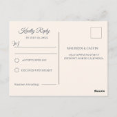 Rustiek filigraan, bruiloft RSVP Briefkaart (Achterkant)