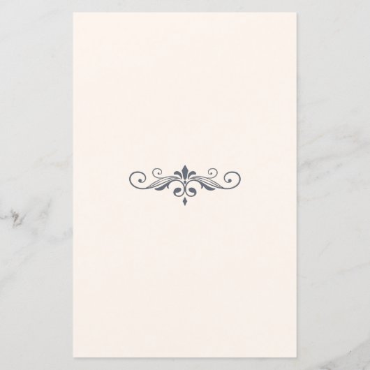 Rustiek Filigree Bruiloft Menu Budget (Achterkant)