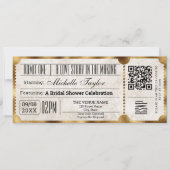 Rustiek  Film Ticket met RSVP QR Code Kaart (Voorkant)