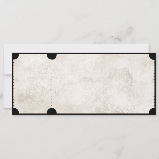 Rustiek Film Ticket met RSVP QR Code Kaart (Achterkant)