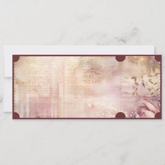 Rustiek  Film Ticket met RSVP QR Code Kaart (Achterkant)