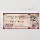 Rustiek  Film Ticket met RSVP QR Code Kaart (Voorkant)