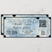 Rustiek  Film Ticket met RSVP QR Code Kaart (Voorkant / Achterkant)