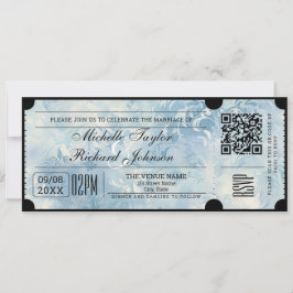Rustiek  Film Ticket met RSVP QR Code Kaart