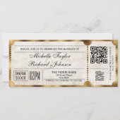 Rustiek  Film Ticket met RSVP QR Code Kaart (Voorkant)