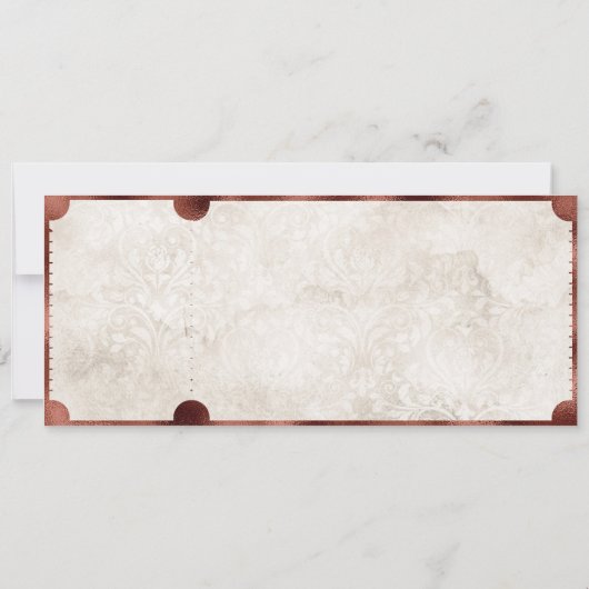 Rustiek Film Ticket met RSVP QR Code Kaart (Achterkant)