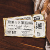 Rustiek  Film Ticket met RSVP QR Code Kaart